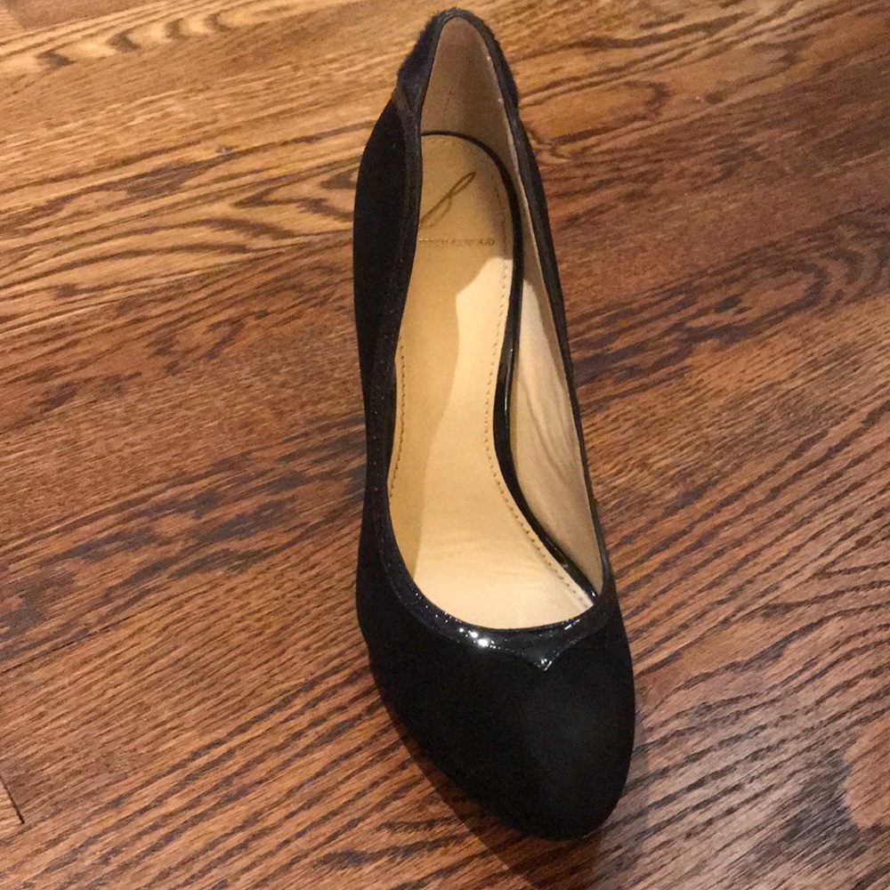 B Brian Atwood suede pump.